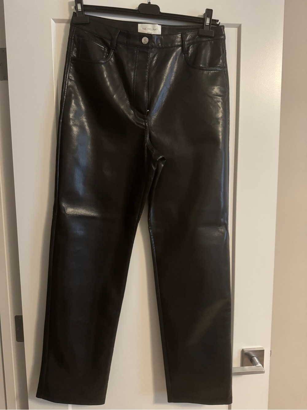 Wilfred Black Faux Leather Straight Leg Pants